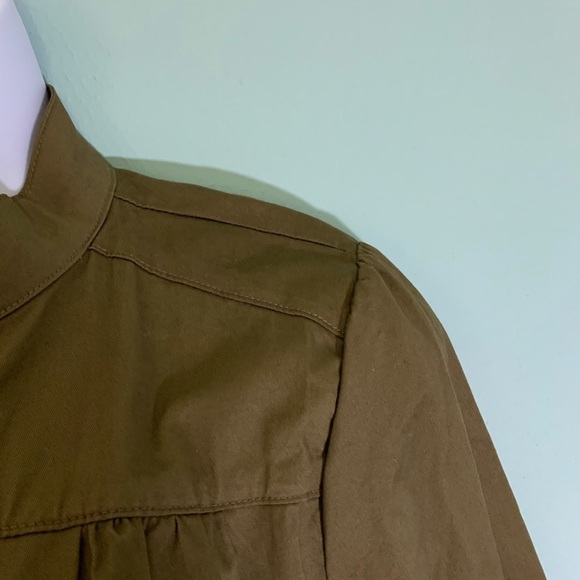 Motto olive green cropped military style tailored jacket with pockets Sz M - Picture 6 of 10
